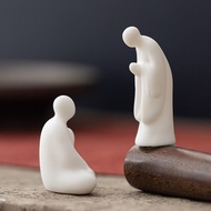 White Porcelain Small Creative Phaseless Buddha Character Decorations Bedroom Living Room Tea Ceremo