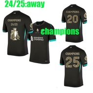 24/25 Mohamed Salah Darwin Nunez 24/25 LiVerPools champions Soccer Jersey Dominik Szoboszlai Andy Ro