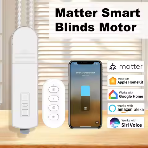 Manhot Matter WiFi Smart Motorized Chain Roller Blinds Shade Shutter Drive Motor Support HomeKit Ale