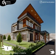 Desain Rumah Minimalis , 2 Lantai Di Lahan 17,5 x 20 M , 3 Kamar Tidur