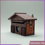 [KlowareMY] Rural Style Wooden Wall-mounted Mailbox Large Mail Parcel Box Outdoor Letter Organizer f