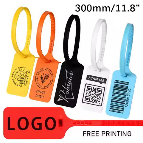 100 Custom Logo Tag Zip Ties Off Labels White Plastic Security Garment Clothes Shoe Brand Logo Hang 
