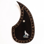 D45มาร์ติน Pickguard Gitar Akustik ไม้เนื้อแข็งฝังหมาป่าหอยเป๋าฮื้อ (ชิงชัน/มะฮอกกานี/เมเปิ้ล)