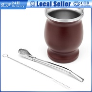304 stainless Steel 8oz Yerba mate cup Argentina with straw spoon mini gourd cup for Yerba Mate Tea