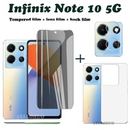 (3 in 1) Tempered Glass For infinix Note 30 5G Tempered Glass Anti-blue light infinix Note 30 VIP Pro Screen Protector film+ camera lens film + carbon fiber back film