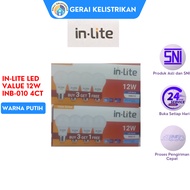 PUTIH In-lite LED VALUE 12W WHITE INB-010 4CT