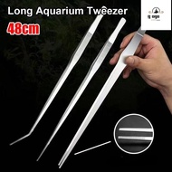 GOGOU 1Pcs Water Grass Clip, Long Tong 48cm Aquarium Tweezer,  Stainless Steel Aquarium Supplies Pet