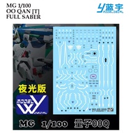 [LANYU ] MG20 MG 1/100 OO QAN[T[] FULL SABER GUNDAM WATER SLIDE DECAL FLUORESCENT WHITE