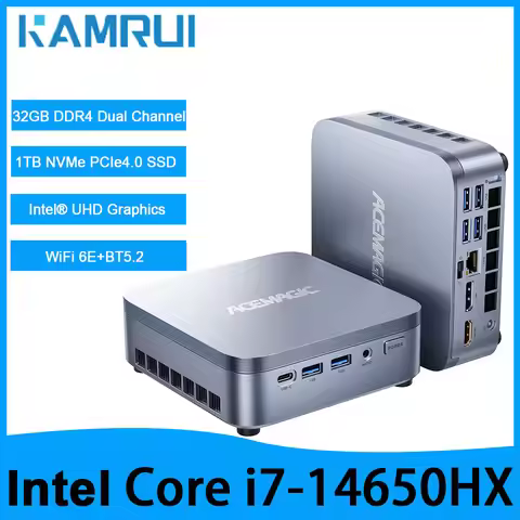 KAMRUI Mini PC Intel Core i7-14650HX up to 5.2GHz 32GB DDR4 Dual Channel 1TB NVMe PCIe SSD Wifi6E 4K