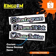 Sosmed Name Sticker Cutting Custom Name Sticker