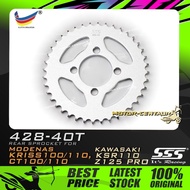 GEGANCU BELAKANG SSS STEEL REAR SPROCKET KRISS-428-40T FOR MODENAS KRISS 100/110/120/MR1, CT100/110,