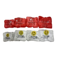 50pcs - Plastic Bag Thank You printed (Colors; Transparent and Red) Sando Plastic Bag smiley