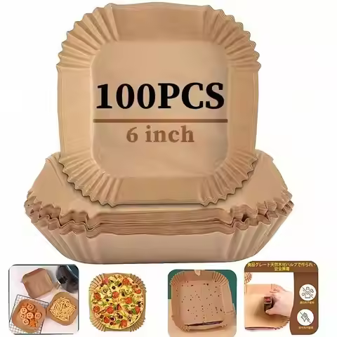 100pcs Square Air Fryer Liners, Non-Fry Disposable Liner Sheets For Air Fryer/Oven/Microwave – Perfe