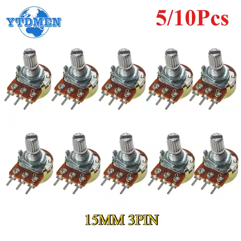 5/10PCS WH148 Potentiometer 15mm 3Pin Linear Taper Rotary 1K 2K 5K 10K 20K 50K 100K 250K 500K 1M Ohm