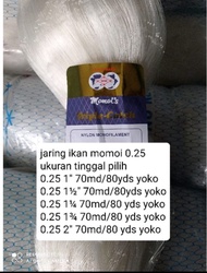 Jaring ikan momoi 0.25 70md/80yds yoko UKURAN TINGGAL PILIH 1-5 INCHI jaring ikan senar momoi jaring