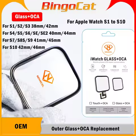 Novecel 5Pc For Apple Watch Series 9 8 7 6 S10 S11 S5 S6 45mm 42mm 44mm Touch Screen Panel LCD Front