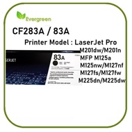 Evergreen HP 83A CF283A  Black Original LaserJet Toner Cartridge 83A 283A