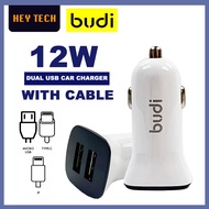 Budi Car Charger Fast Charging Car Charger 2 USB Ports Car Charger USB Car Charger Adapter Car Phone