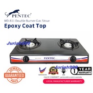 🐻‍❄️ PENTEC Double Burner Gas Cooker Epoxy Body Beehive Burner Dapur Gas Stove MD-811 MD811 Without Gas Regulator
