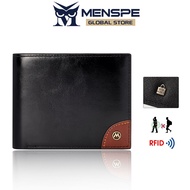 MENSPE RFID Block Short Wallet Coin Bag Zipper Clutch Wallets Solid Color Retro Short Wallet Soft PU