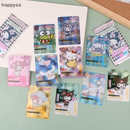 [happyss] Sanrio Kuromi Hello Kitty Shining Card Cartoon My Melody Cinnamoroll Collectible Game Trading Card Children Toy Christmas Gift SG
