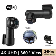 [NEW] Kamera Kereta 360 ° 3d Wifi 4k Dash Cam Untuk Kereta Mini Dvr Dashcam 24j Parking Monitor Bela