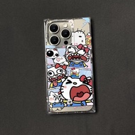 Abstract Ice Crystal Blocks kitty Suitable for Cats iPhone Phone Case Applies iPhone 16 Pro Max/15/1