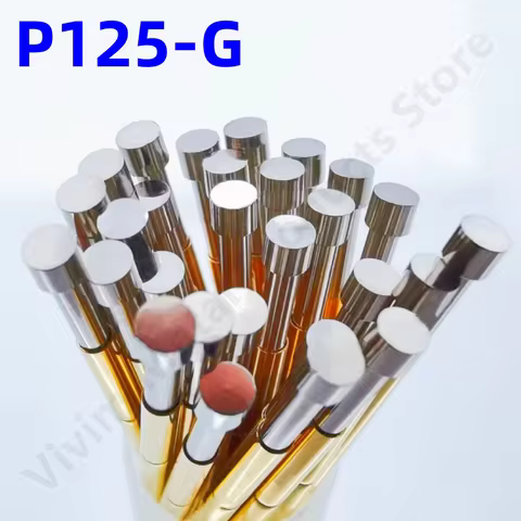 100PCS P125-G Spring Test Probe Test Pin Pogo Pin PCB Test Tool Total Length 33.35mm Pin Dia 2.02mm 
