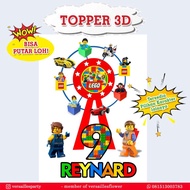 Topper 3D Bianglala Lego / Cake Topper 3D/ HIasan kue Lego 3D