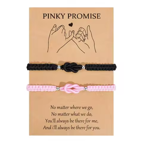 2026 New Pinky Promise Forever Love Knot Matching Couple Bracelet Anniversary Christmas Valentines G