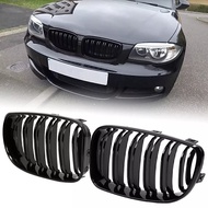 Màu Đen Bóng Đôi Dòng Đua Thận Dạng Lưới Tản Nhiệt Cho Xe BMW E81 E87 E82 E88 128i 130i 135i 2008-20