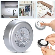 Mini Wireless 3 LED Pushโคมไฟสัมผัสห้องครัวตู้เสื้อผ้าแสงไฟกลางคืน