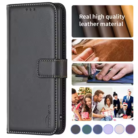 Leather Flip Wallet Case For Honor X9b X8b X7b Coque For Honor Magic6 Lite X6a X7a HonorX9b Case Mag