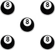 Bru_289 Set of 5 Tiny Mini Eight 8 Ball Billiards Pool Emblem Badge Logo1 Patches Sew Iron on Embroi