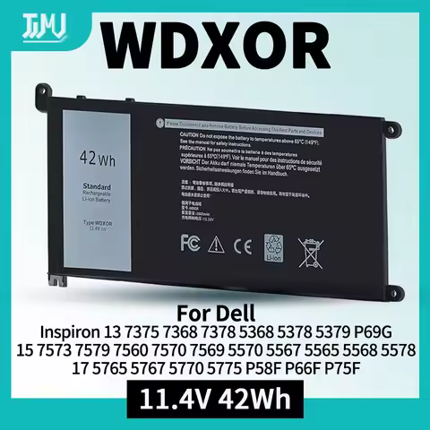 WDX0R WDXOR Battery for Dell Inspiron 13 7375 7368 7378 5368 P69G 15 7573 7579 7560 7570 7569 5565 1
