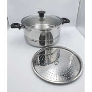 Panci Kukus Tutup Kaca serbaguna Sarang untuk Nasi  Sayur  Stainless Steel  Anti Lengket