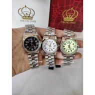 PROKING Jam Tangan Silver – Analog Stainless Steel Watch Medium Size with Number Dial & Date