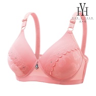 HuoYuan【Ready Stock】Wireless Bra B C D Cup Big Size 36-42 Push Up Bra Thin Sponge Cotton Lining Non-