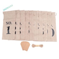 10Pcs Burlap Wine Bags with Tags for Blind Wine Tasting, Numbered Hessian Cloth Glass Bottle Gift Ba