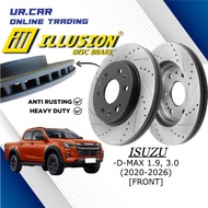 ILLUSION ISUZU D-MAX 1.9, 3.0 (2020~2026), FRONT (DEPAN) DISC BRAKE ROTOR SPORT SLOTTED & DRILLED D-