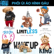 Ironed Image, Heat Pressed Image of Bear G3 - Blue Gift