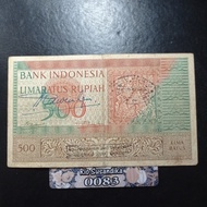 Uang Kertas Kuno Indonesia 500 Rupiah Seri Budaya th 1952