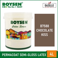 Boysen Permacoat Semi-Gloss Latex Chocolate Kiss B7588 Acrylic Latex Paint - 1L / 4L zf$