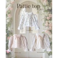 Pattie top Off-Shoulder Front Zip Cropped Sleeve Shirt Floral JILALIN.BKK