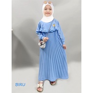 CKids Girls' Maxi Dress Pleated Plain Baju Raya Budak Perempuan Baju Raya Kids Girl