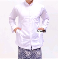 Baju Koko Al Alawi Habibah Polos Dewasa Lengan Panjang Baju Muslim Pria Seragam Hadrah Saku Samping 