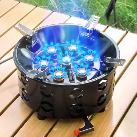 21000W 7-Core Camping Stove Height Increased By 3cm Outdoor Camping Burner Stove Gas Stove Gas Burne