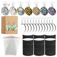 Sublimation Earring Blanks with Earring Hooks,Jump Rings,Ear Plugs,Earring Cards Holder and Transpar