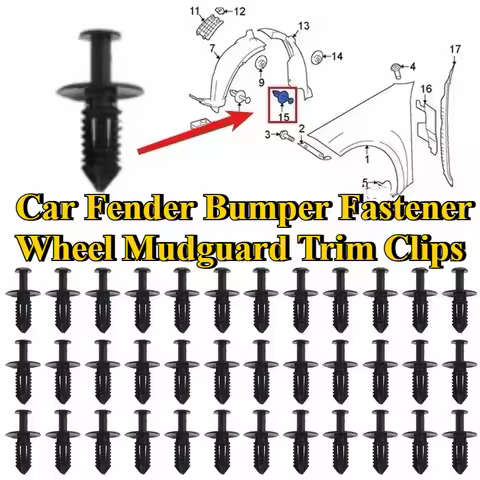 Car Fender Bumper Fastener Wheel Mudguard Trim Clips for Mercedes-Benz BMW Fixed Clamp Grille Rivet 