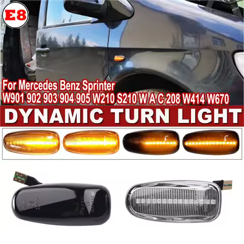 2Pcs LED Dynamic Side Marker Turn Signal Lights Indicator Lamps For Mercedes Vito W638 W210 Vario W6